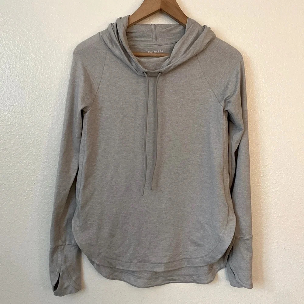 Athleta XXS Light Grey Oversized Hoodie Pullover